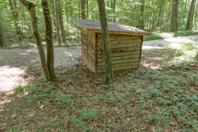 an aerial view of houses with trees