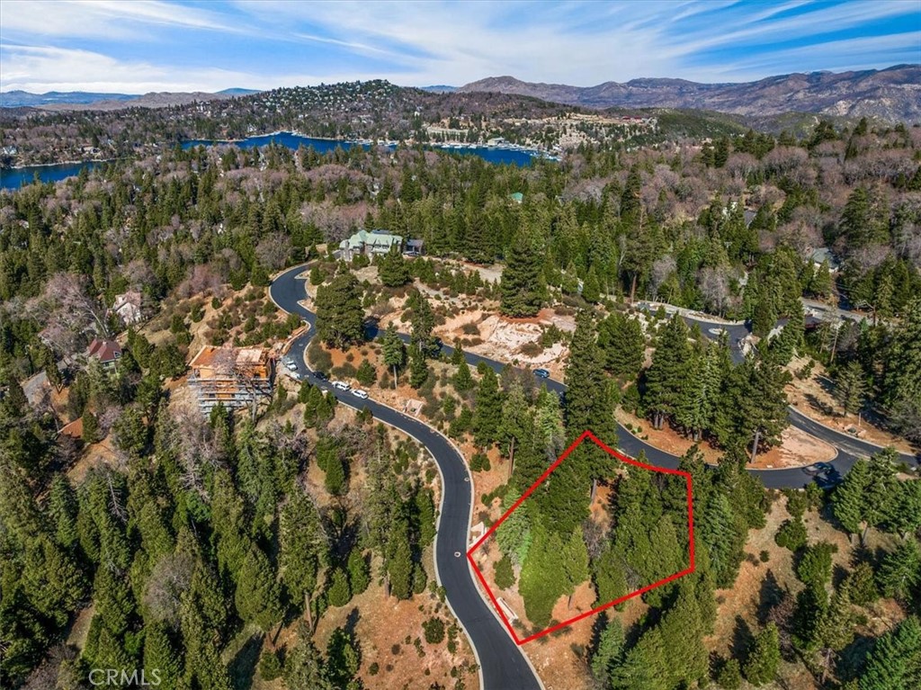 109 Mill Pond Road Lake Arrowhead, CA 92352 - Photo 13 of 43 an aerial view of residential house with outdoor space and river