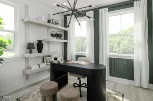 a view of a kitchen area with furniture and window