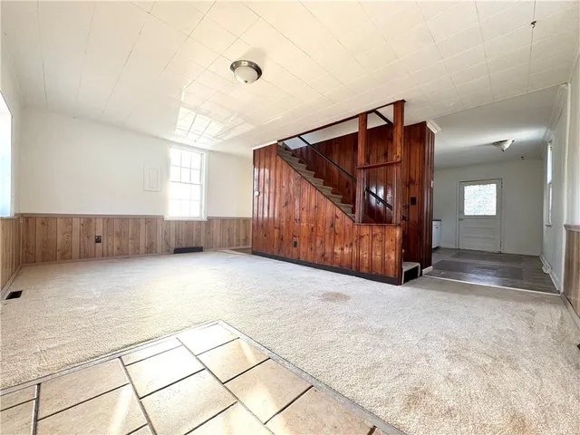 an empty room with windows