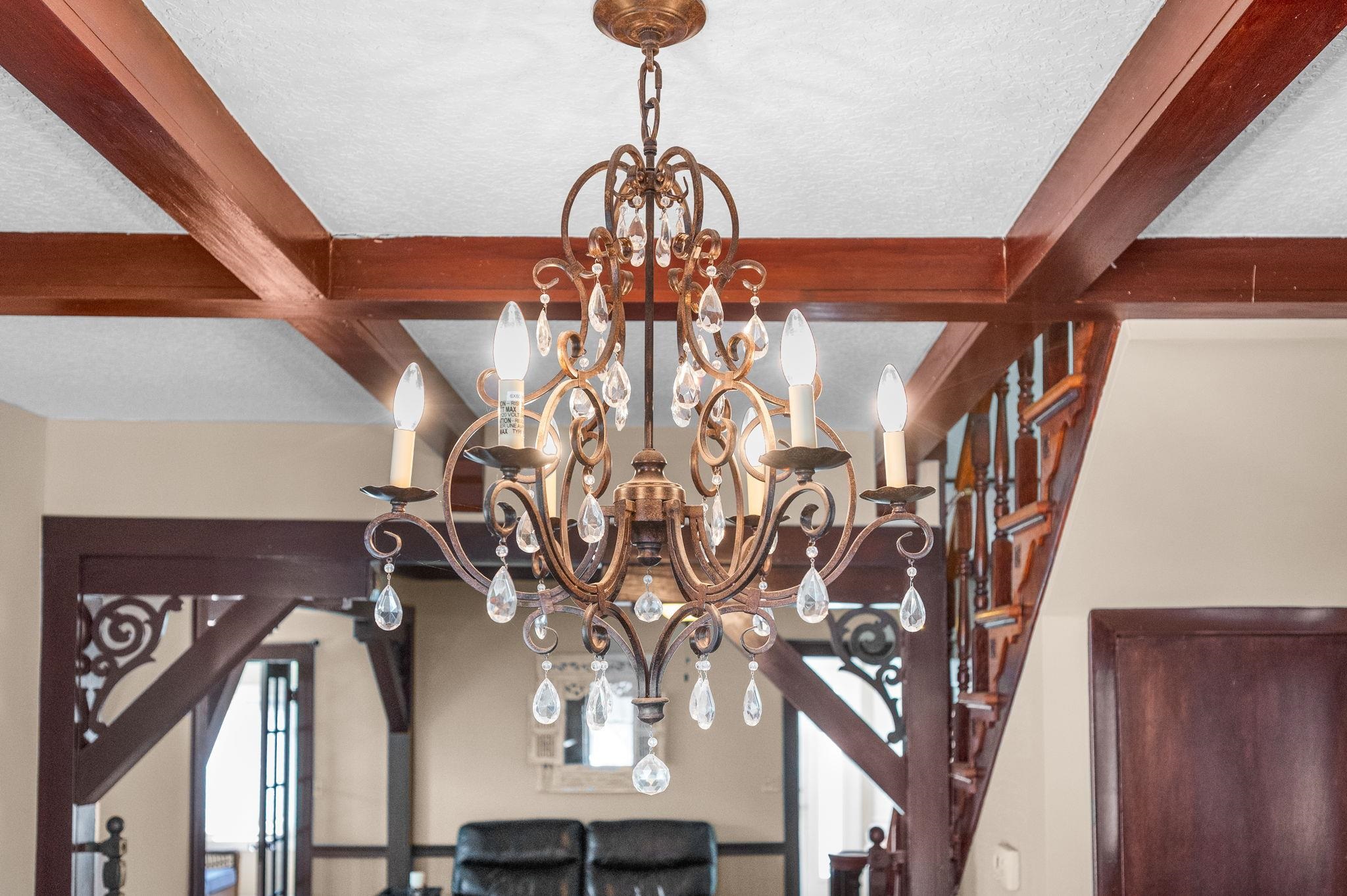 59 Lewis Boulevard St. Augustine, FL 32084 - Photo 3 of 75 Detailed view of a textured ceiling, hanging lights, and coffered ceiling