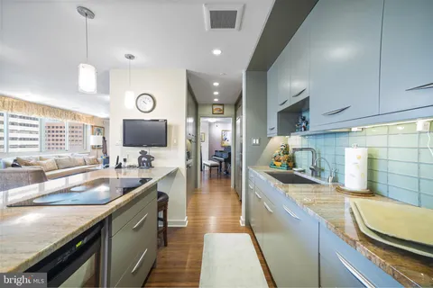 a view of a refrigerator in the kitchen