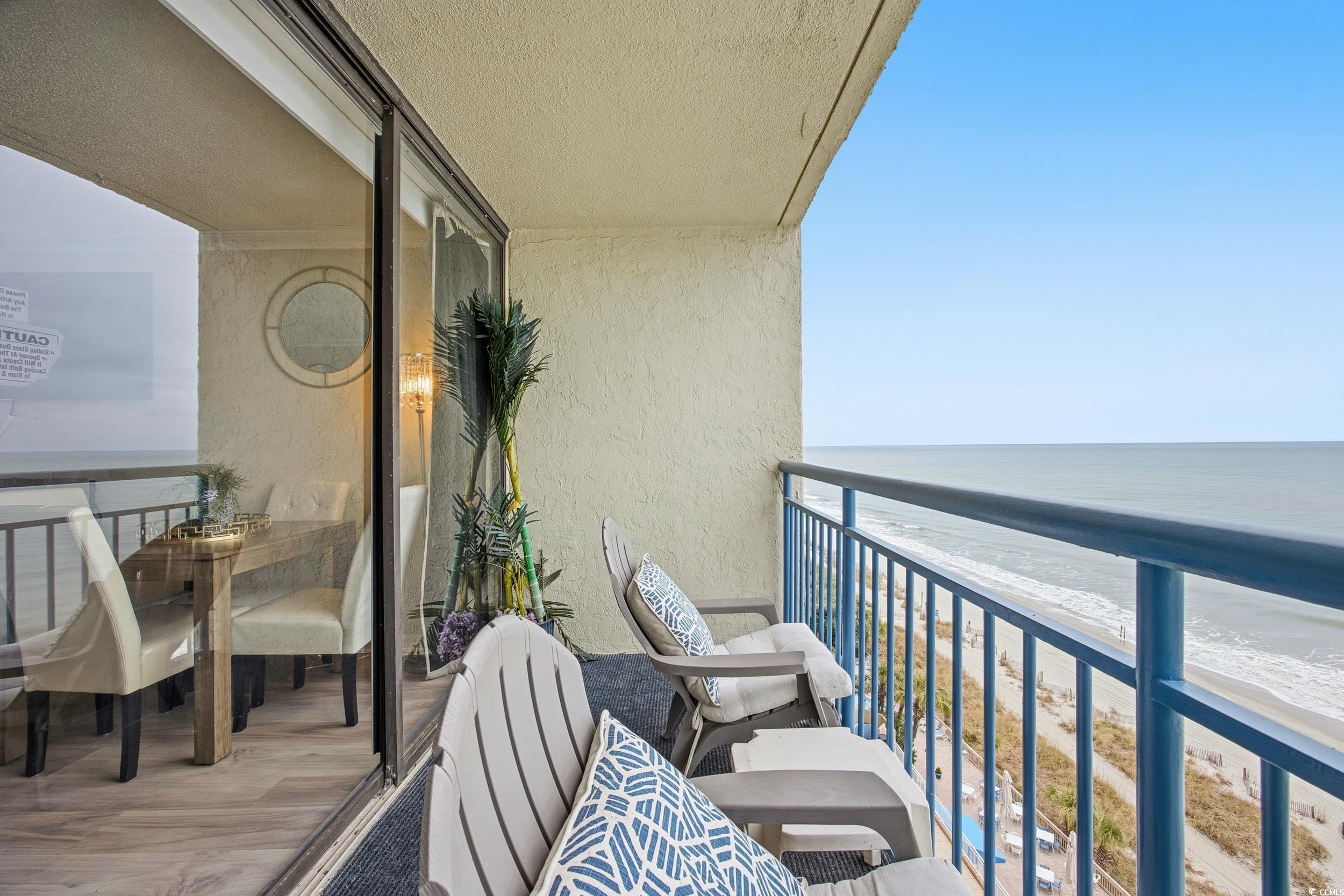 1105 South Ocean Boulevard, Unit 932 Myrtle Beach, SC 29577 - Photo 28 of 32 Balcony with view of water and beach
