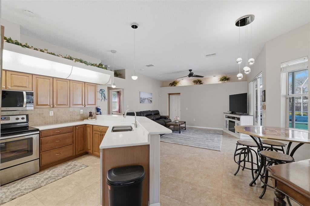 7442 Aloe Drive Spring Hill, FL 34607 - Photo 13 of 59 a kitchen with sink cabinets and outdoor living room