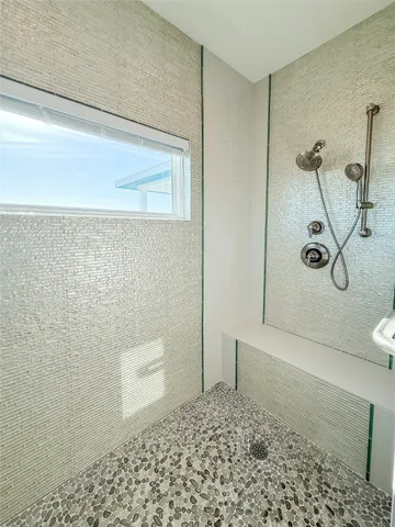 a bathroom with a shower