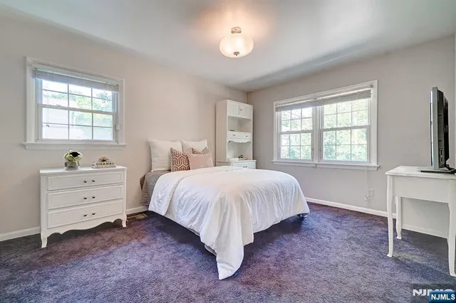 a bed room with a bed and a tv