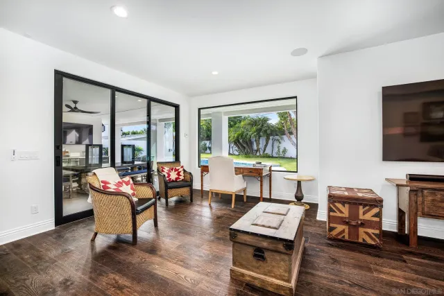 a view of entryway with wooden floor