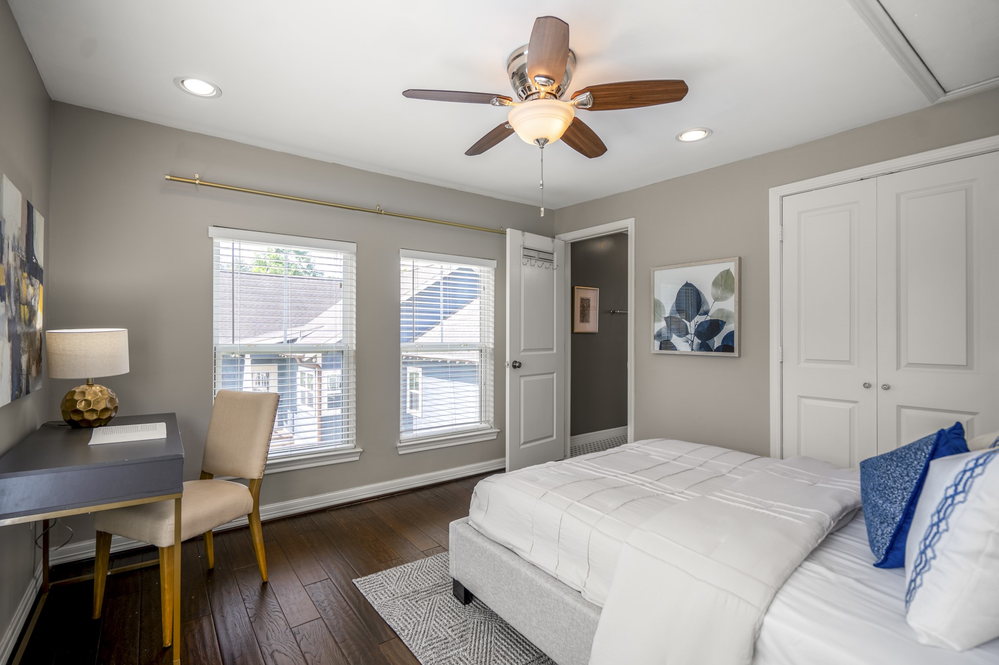 823 East 27th Street Houston, TX 77009 - Photo 45 of 49 a bedroom with a large bed and a window