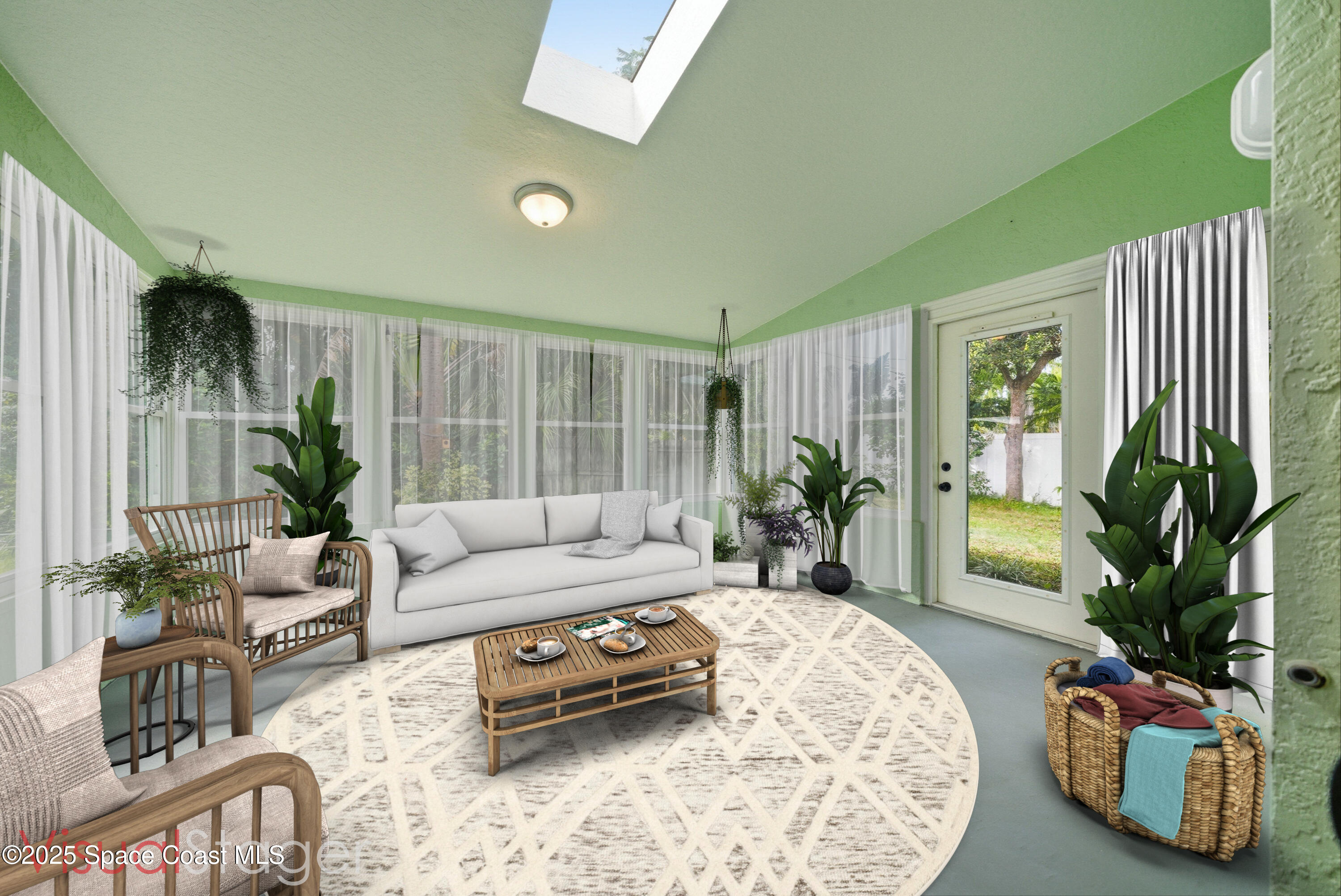 2108 Rosewood Drive Melbourne Beach, FL 32951 - Photo 21 of 39 a living room with furniture potted plant and a wooden floor