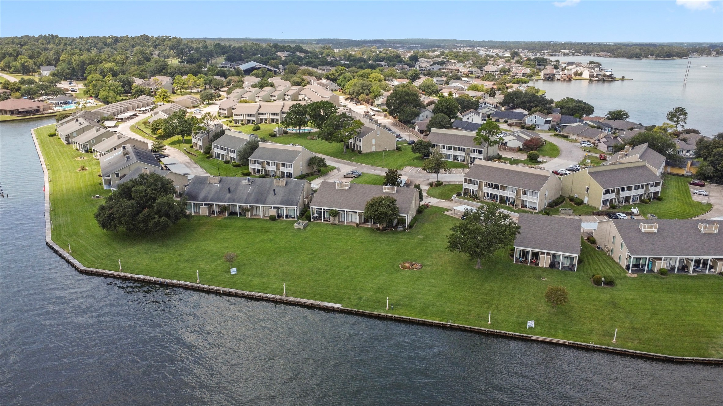an aerial view of a house with a garden