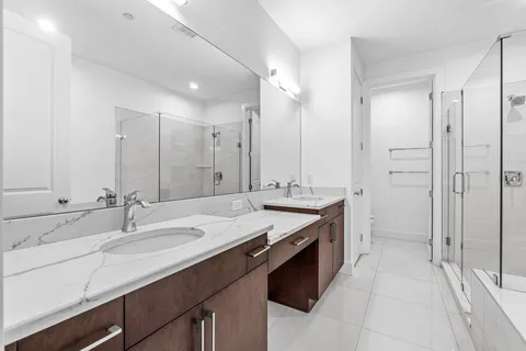 a bathroom with a shower