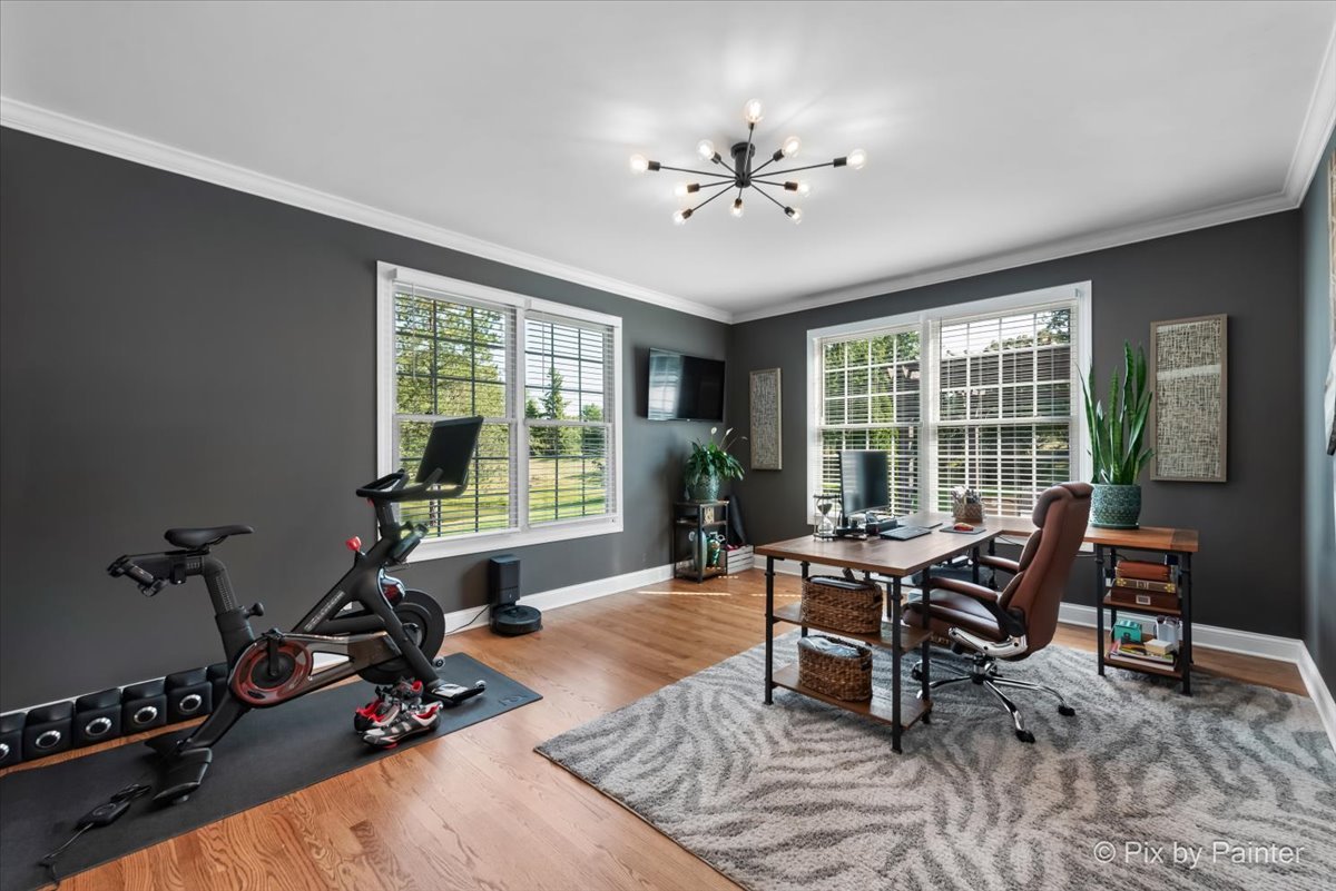 36W575 Bristol Road St. Charles, IL 60175 - Photo 20 of 58 a living room with furniture gym equipment and a large window