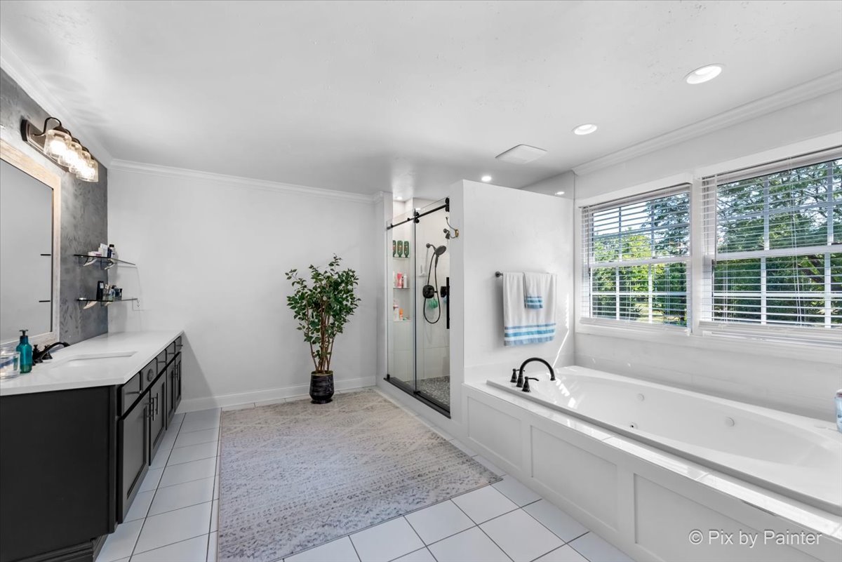 36W575 Bristol Road St. Charles, IL 60175 - Photo 28 of 58 a spacious bathroom with a tub and shower