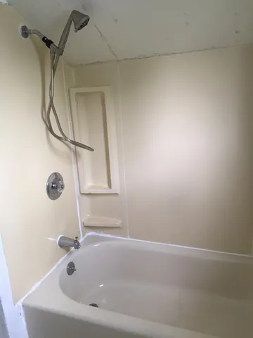 a bathroom with a tub