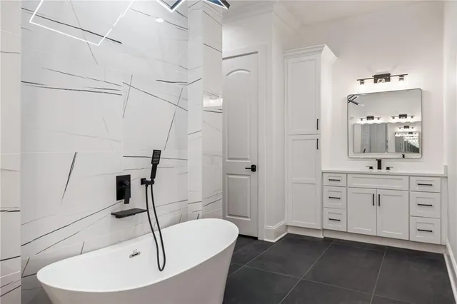 a bathroom with a sink and a tub