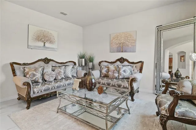 a living room with furniture