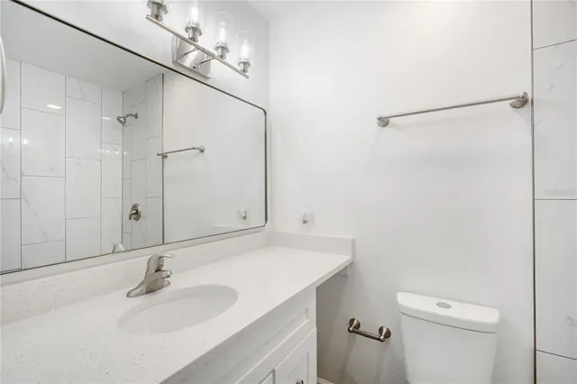 a bathroom with a shower and a toilet