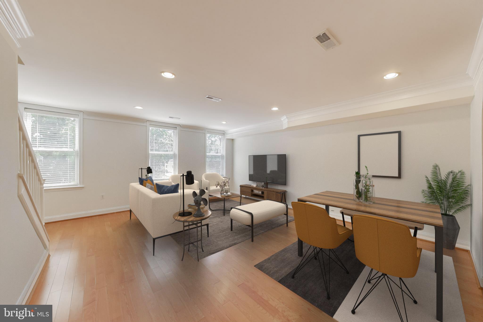 429 Shepherd Street Northwest, Unit 1 Washington, DC 20011 - Photo 7 of 41 Living/Dining Area-Virtually Staged