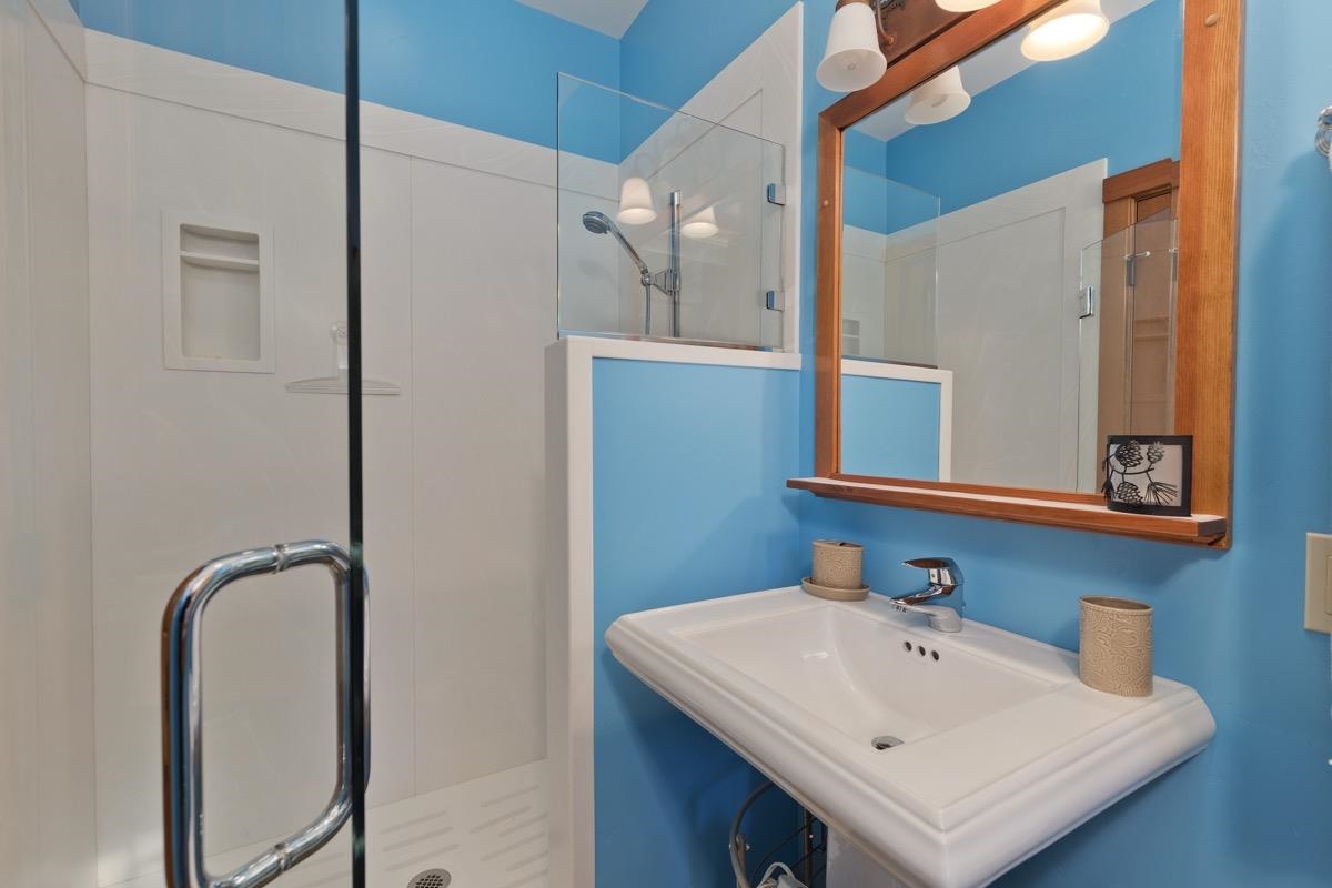 2500 Old Mammoth Road Mammoth Lakes, CA 93546 - Photo 40 of 48 a bathroom with a sink and a mirror