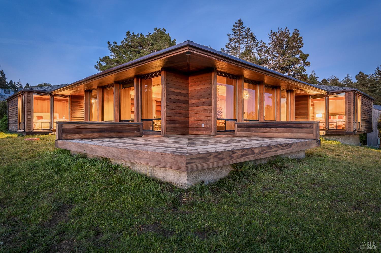 Classic 1970 Sea Ranch architecture by Carson Bowler built by clear heart redwood inside and outside. You cant built a similar house and quality today at the cost it is listed for.