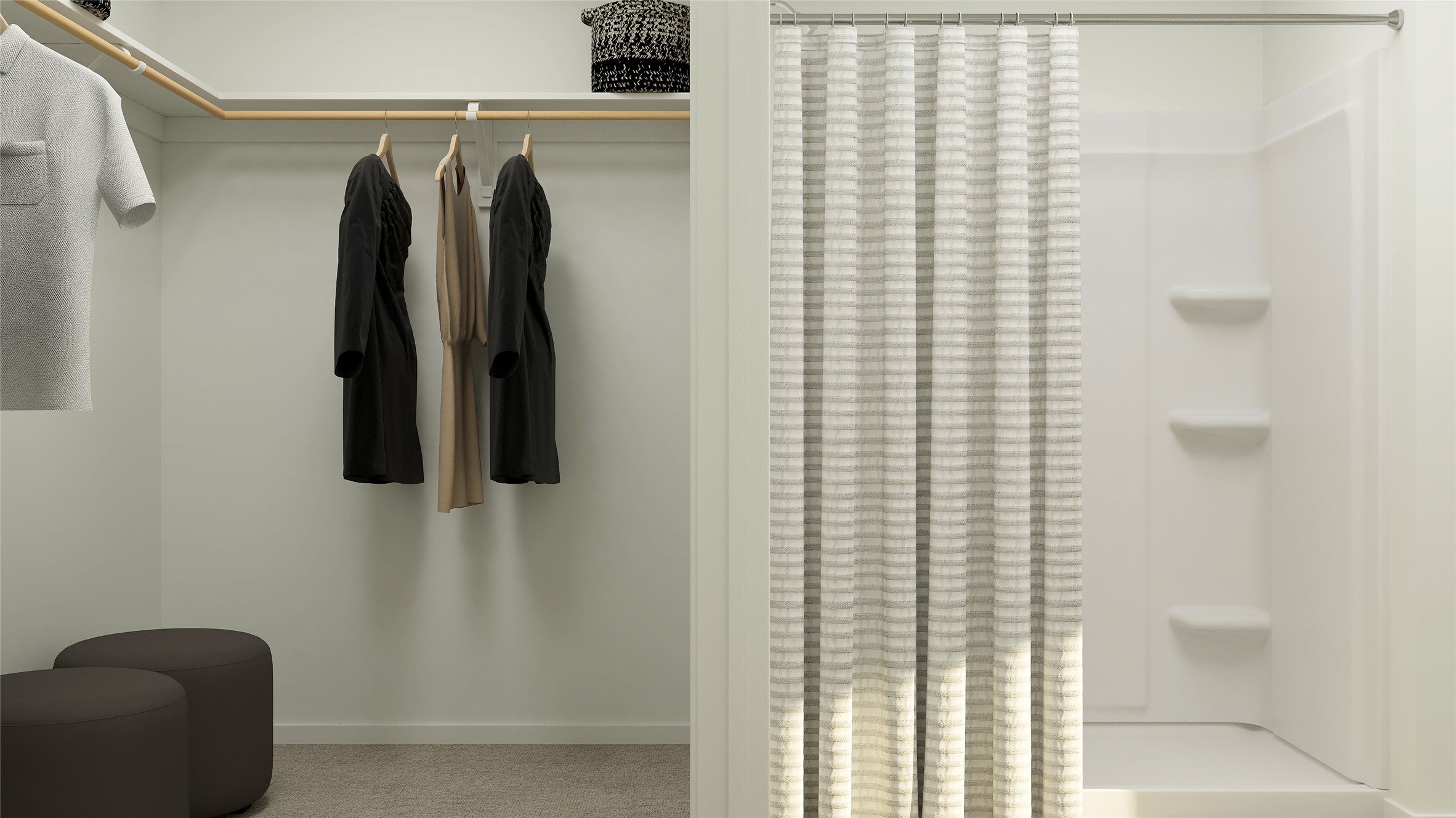 266 Kings Row Lane Jarrell, TX 76537 - Photo 23 of 25 a bathroom with a shower curtain and a window