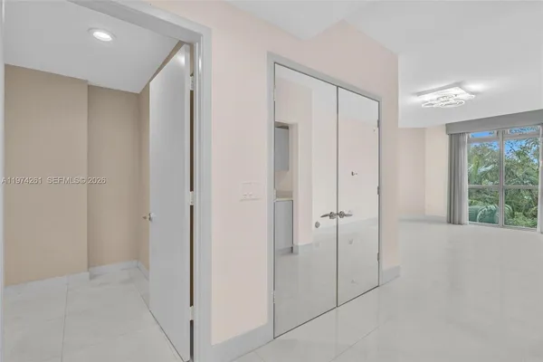 a view of a bathroom with sliding glass door