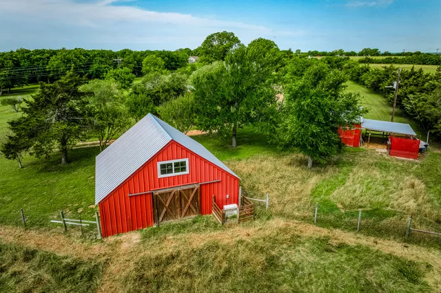 a view of backyard with green space