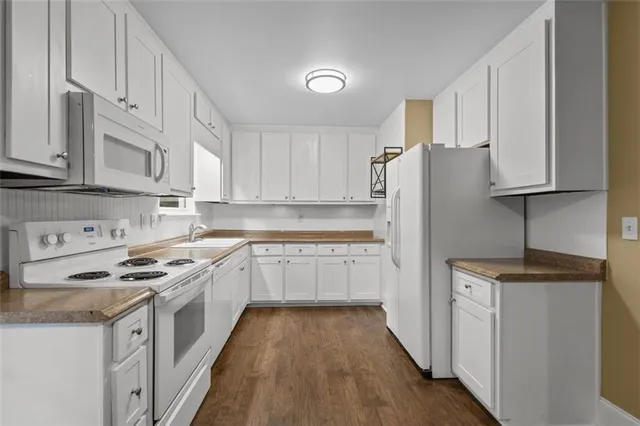 an empty room with a bathroom