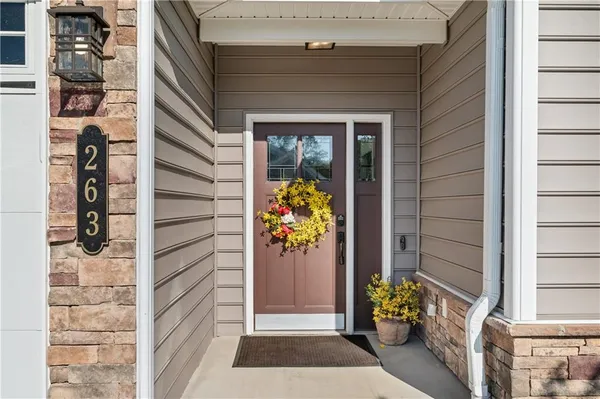 a view of door front of house