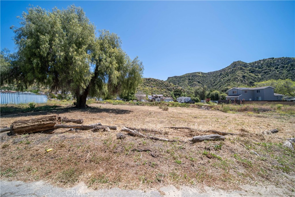 a view of a road with a mountain in the background