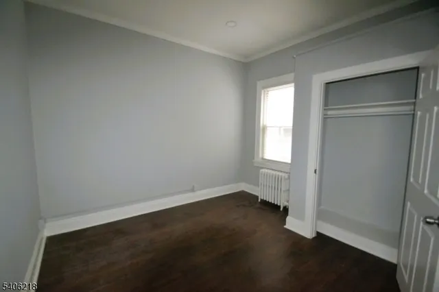 an empty room with a door