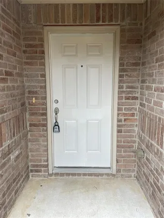 a view of a wooden door