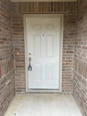 a view of a wooden door