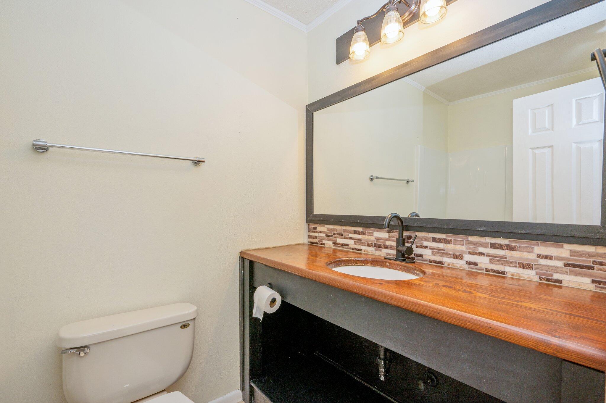 770 Lakeview Drive DeFuniak Springs, FL 32433 - Photo 17 of 32 a bathroom with a sink a toilet and mirror