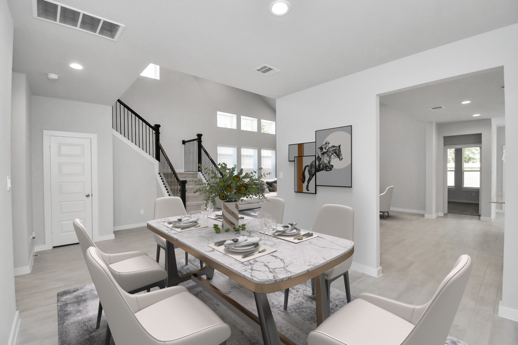 15115 Statice Trail Houston, TX 77044 - Photo 10 of 25 a view of a dining room with furniture and wooden floor