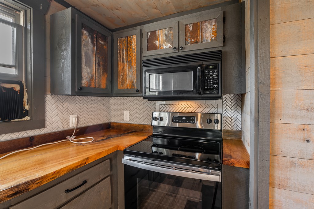 2637 River Road Mineral Bluff, GA 30559 - Photo 44 of 67 a kitchen with a stove and a microwave