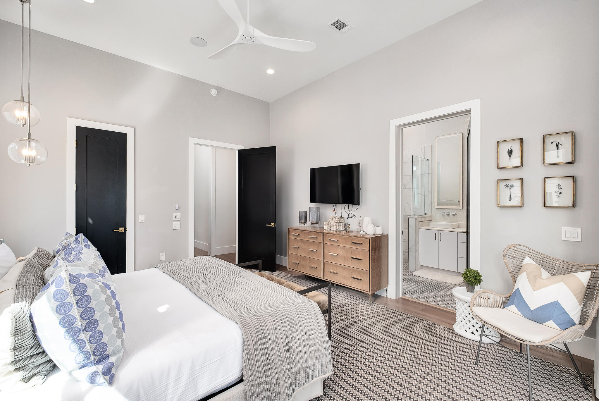 2657 East County Highway 30A Santa Rosa Beach, FL 32459 - Photo 15 of 59 a bedroom with a bed and a flat screen tv