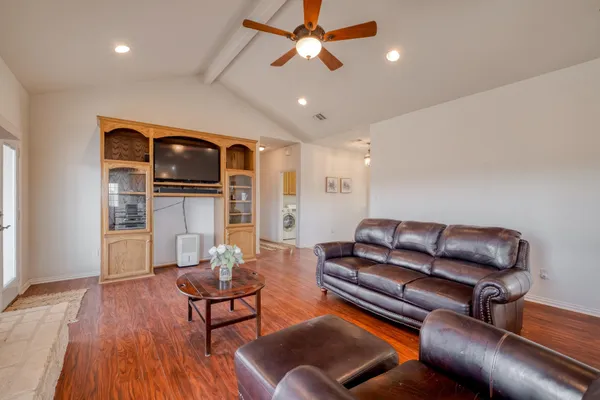 a living room with furniture