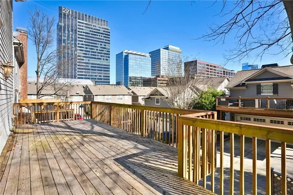 a view of balcony with outdoor seating