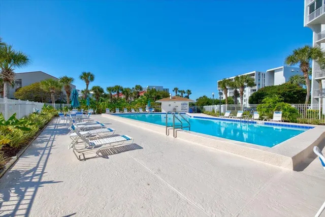 a view of a lake with a terrace