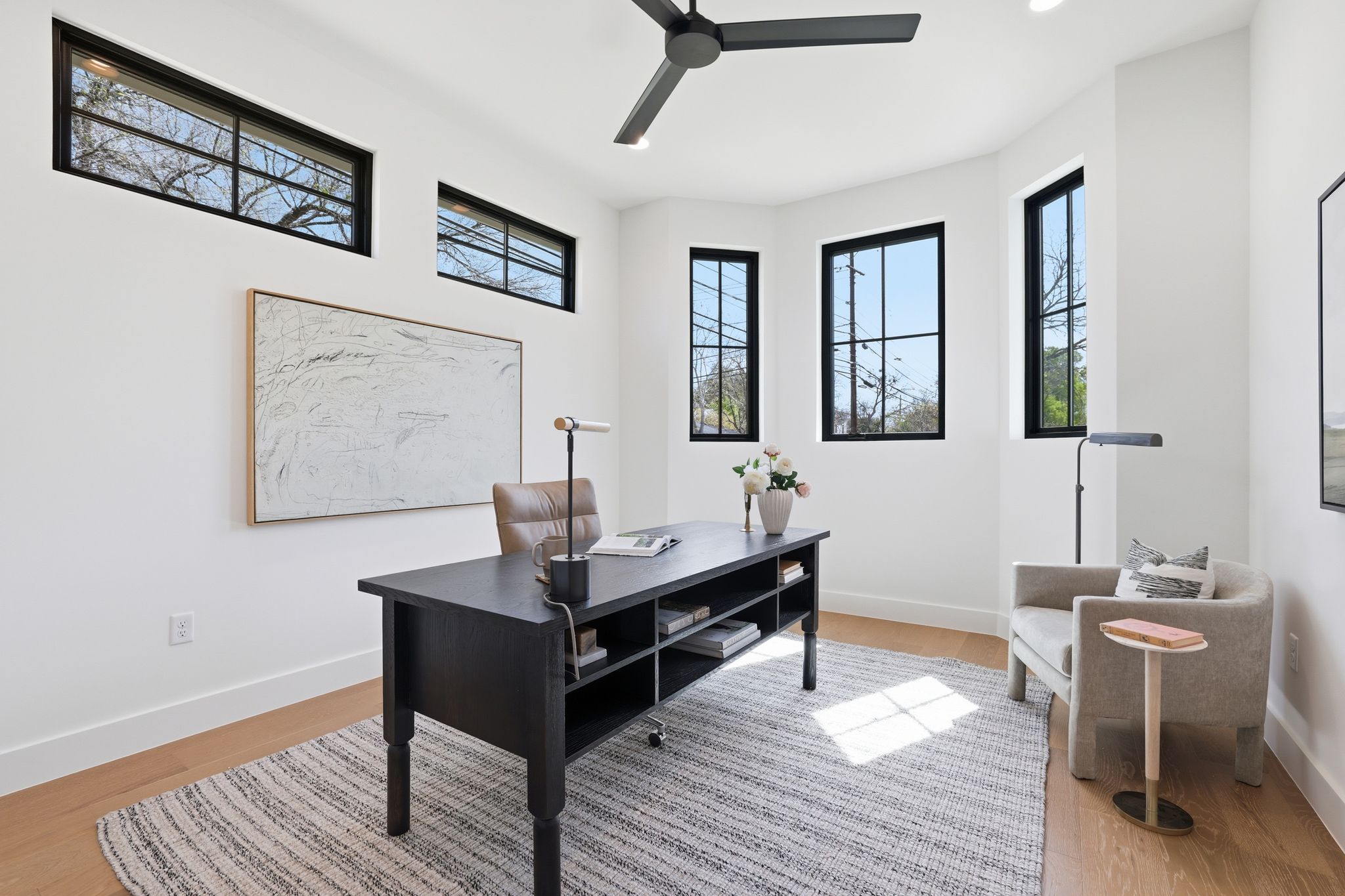 4500 Jinx Avenue Austin, TX 78745 - Photo 6 of 40 Office space featuring light wood-style flooring and ceiling fan
