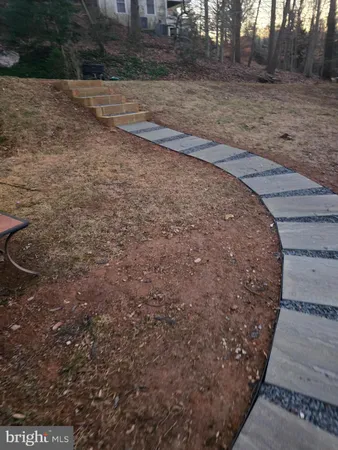 a view of a backyard