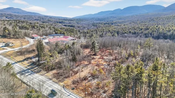 a view of city and mountain
