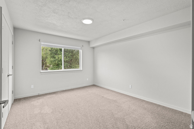 64 West 600 South, Unit C205 Springville, UT 84663 - Photo 19 of 28 Empty room with light colored carpet and a textured ceiling