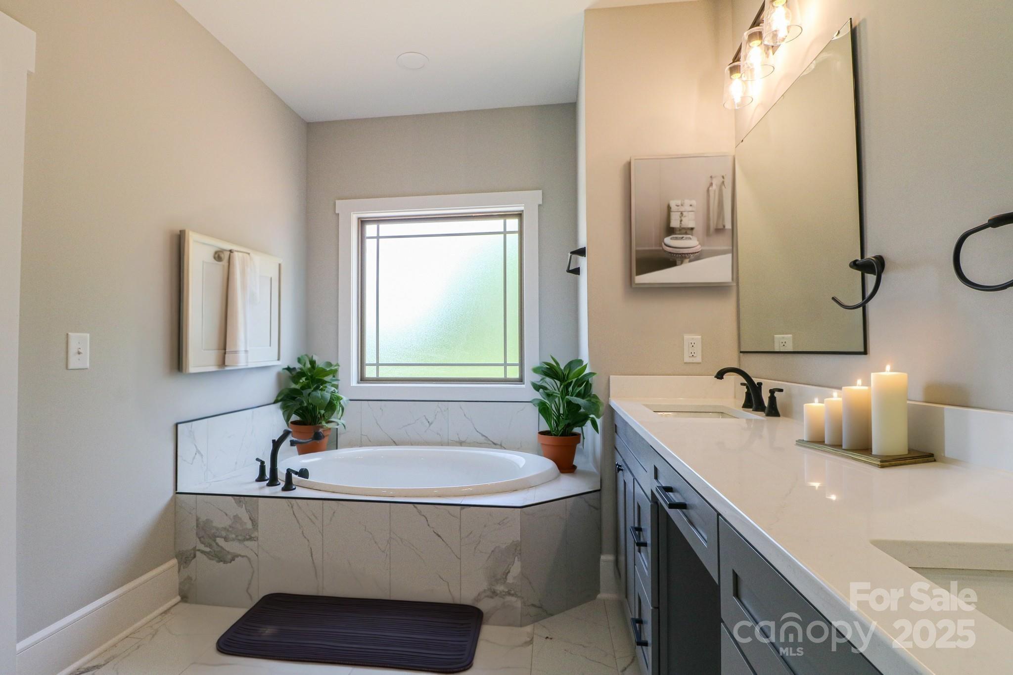 1070 Castle Ml Lane Salisbury, NC 28147 - Photo 17 of 38 a bathroom with a granite countertop sink and a mirror