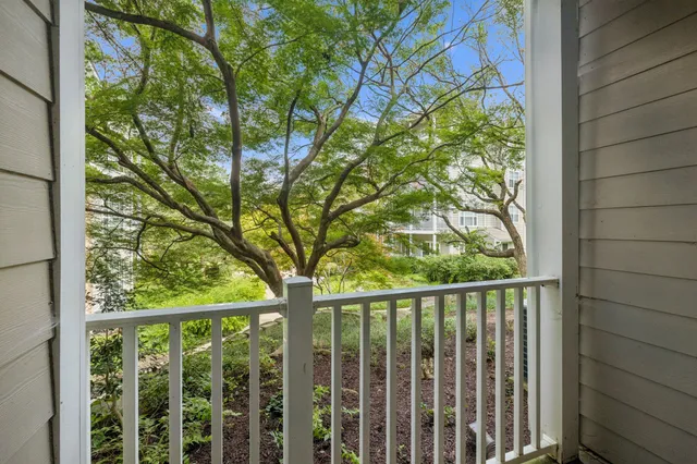 a view of a wooden fence from a window