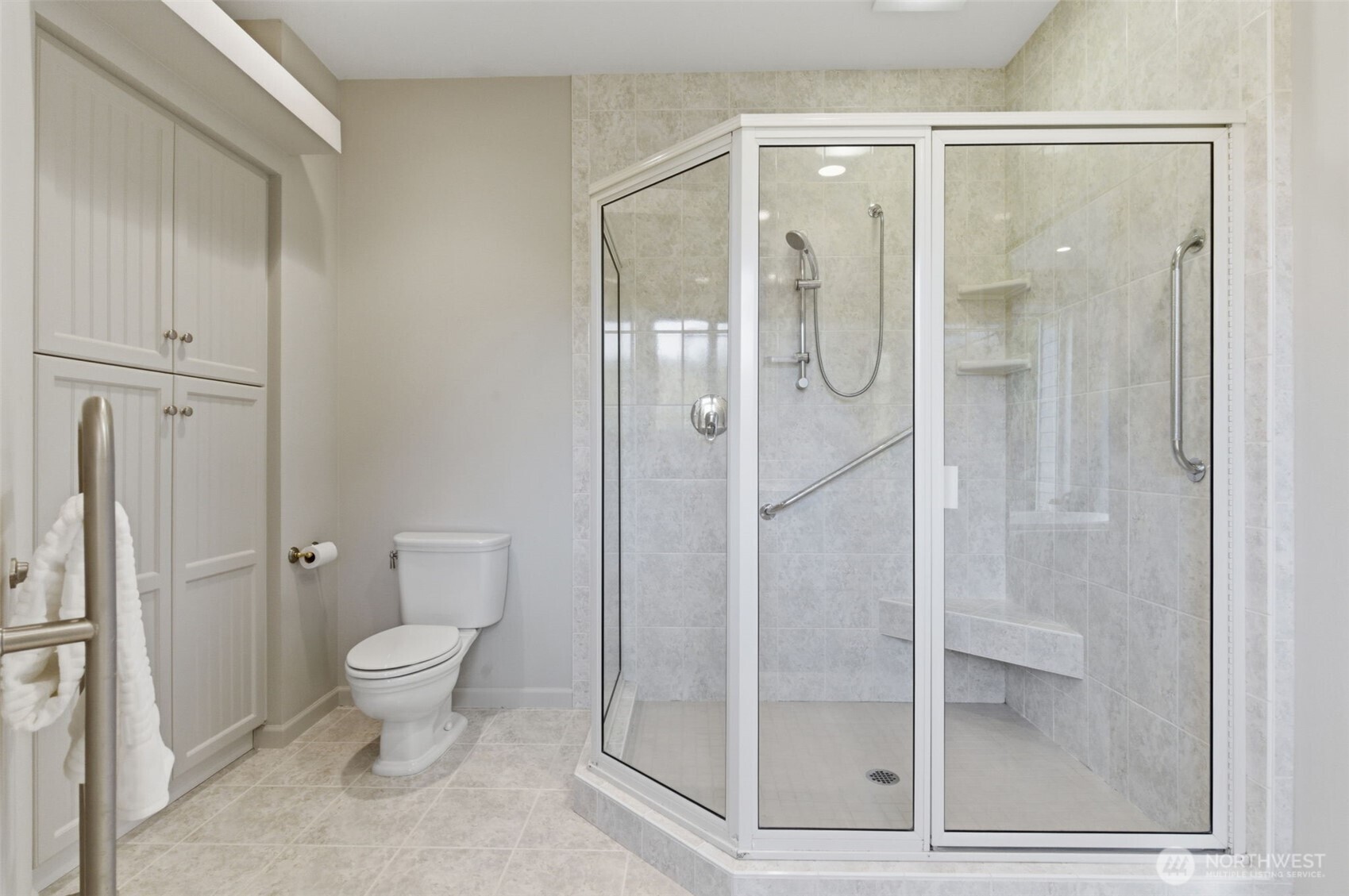 2263 Lost Mountain Road Sequim, WA 98382 - Photo 19 of 40 a bathroom with a shower toilet and sink