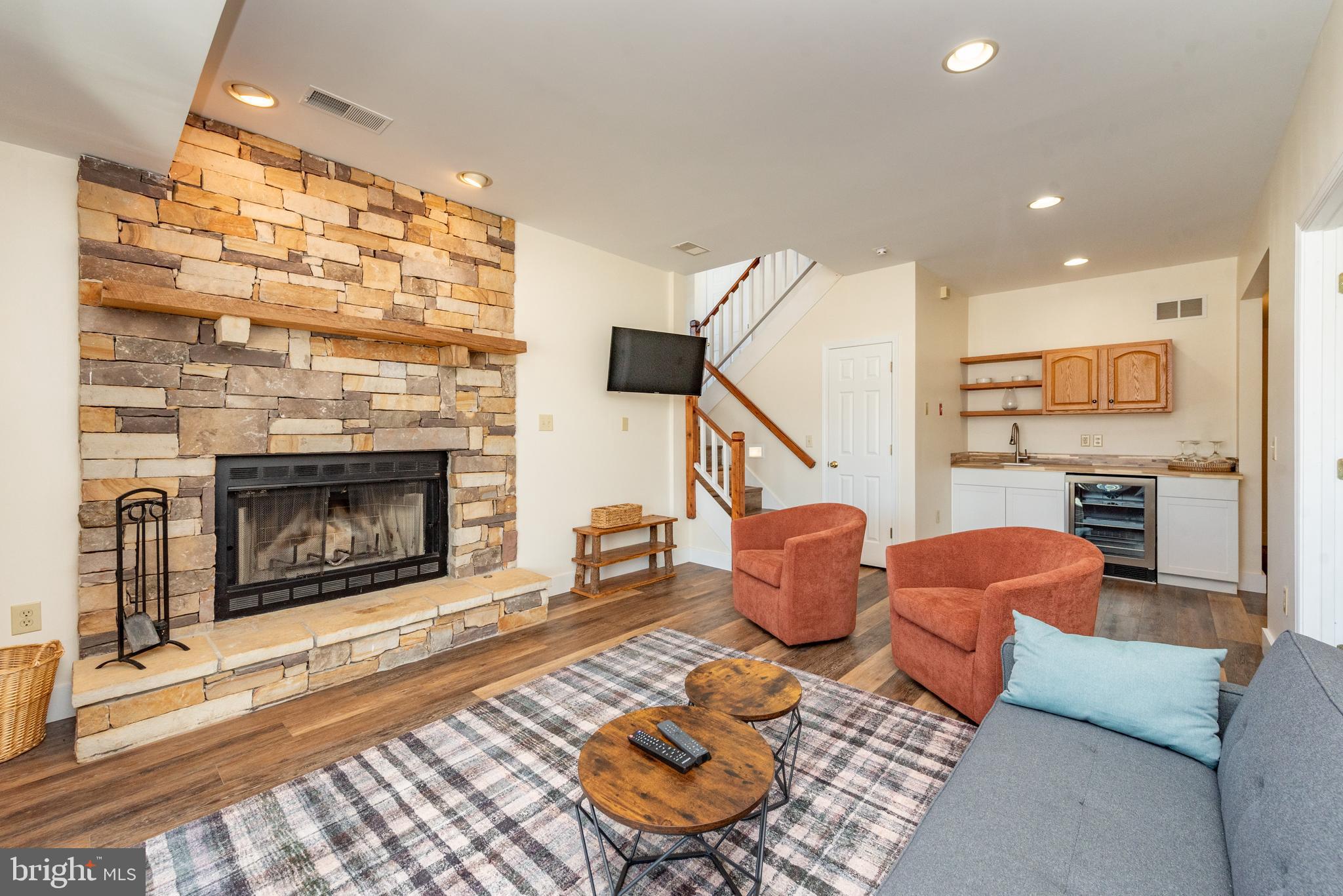 126 Glen Meadow Road Swanton, MD 21561 - Photo 45 of 87 Family room with fireplace and wet bar