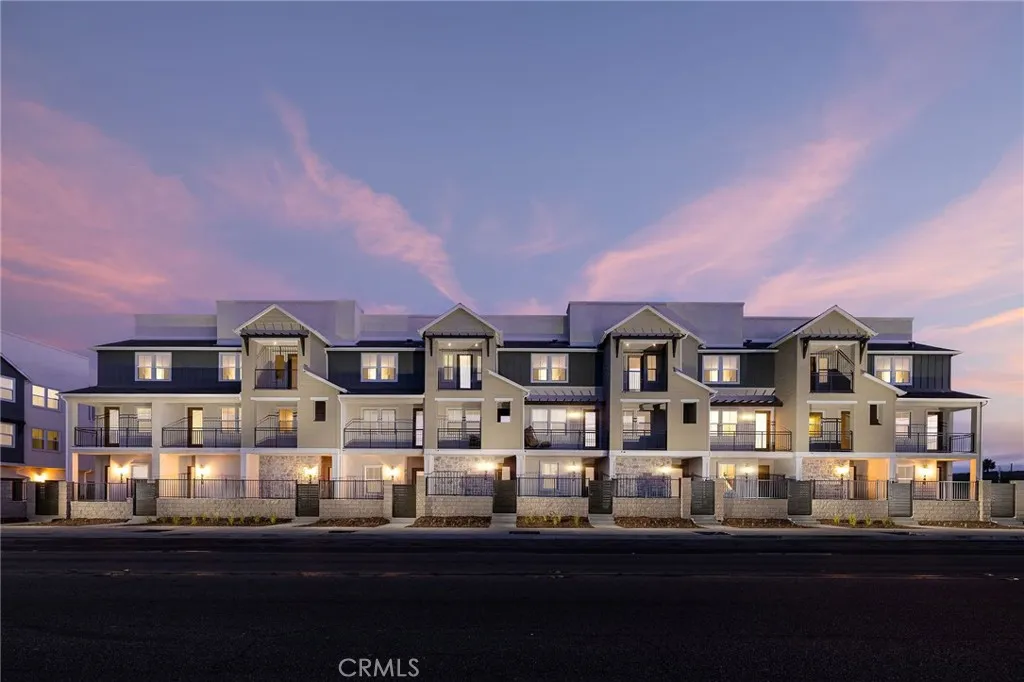 a front view of a multi story building