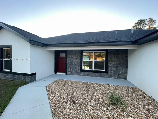 a front view of a house